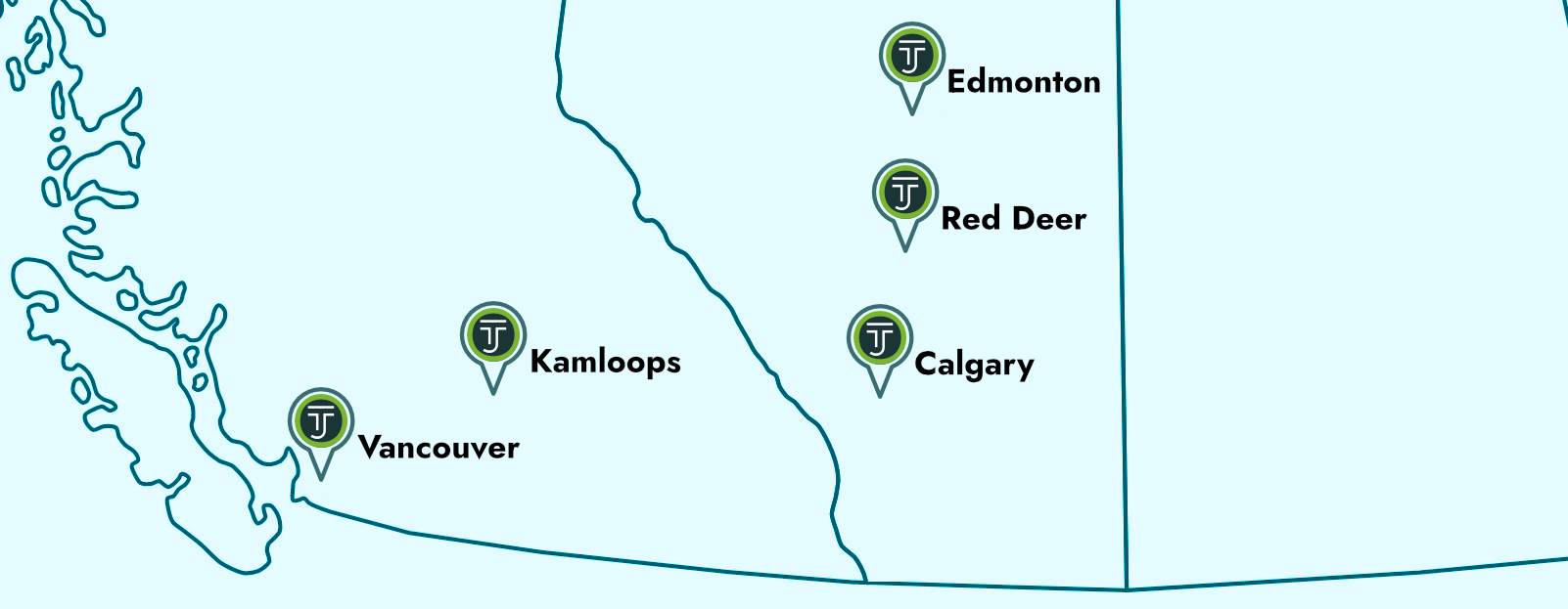 Locations Map - Western Canada